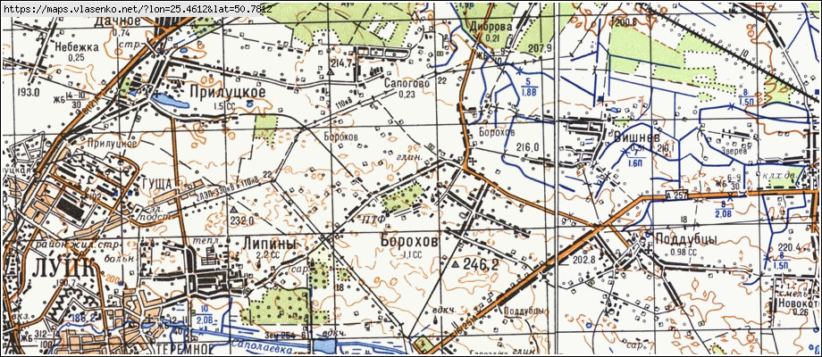 Карта БОРОХІВ, Волинська область, Ківерцівський район