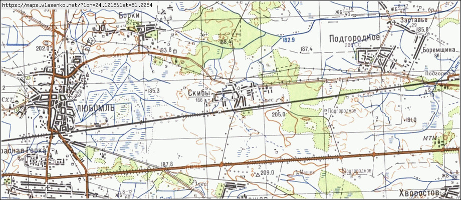 Карта СКИБИ, Волинська область, Любомльський район