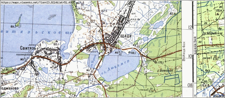 Карта ШАЦЬК, Волинська область, Шацький район
