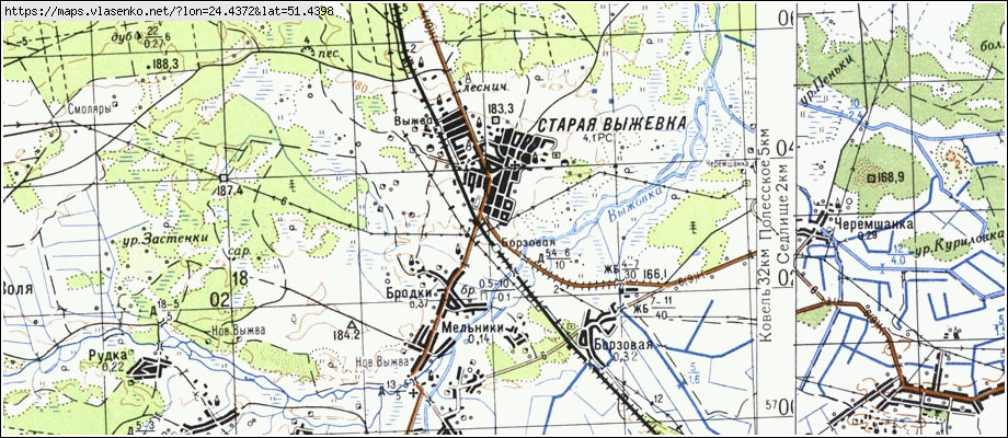 Карта СТАРА ВИЖІВКА, Волинська область, Старовижівський район