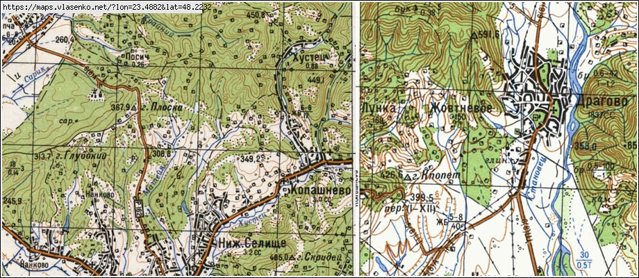Карта ЛУНКА, Закарпатська область, Хустський район