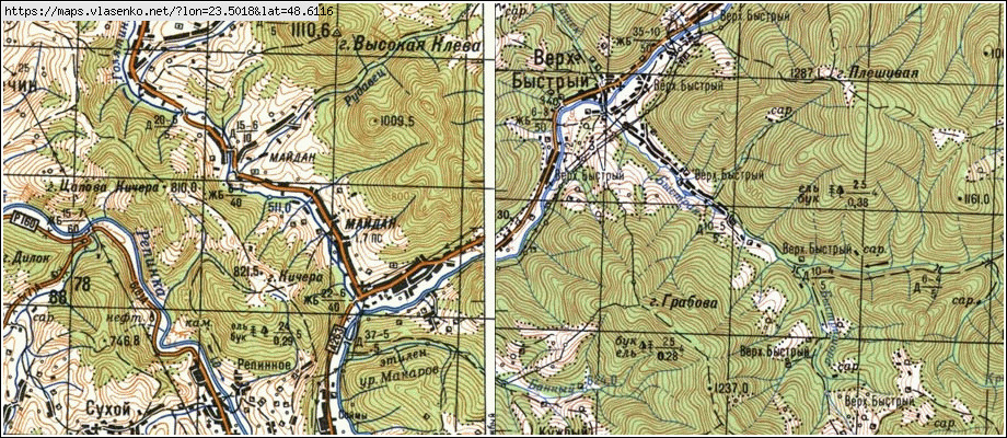 Карта МАЙДАН, Закарпатська область, Міжгірський район