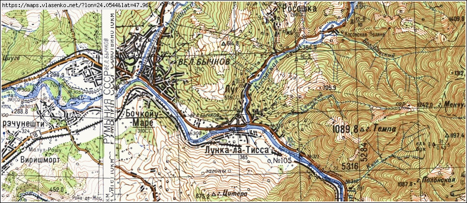 Карта ЛУГ, Закарпатська область, Рахівський район