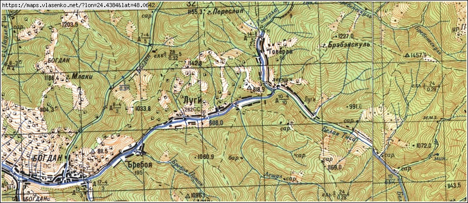 Карта ЛУГИ, Закарпатська область, Рахівський район