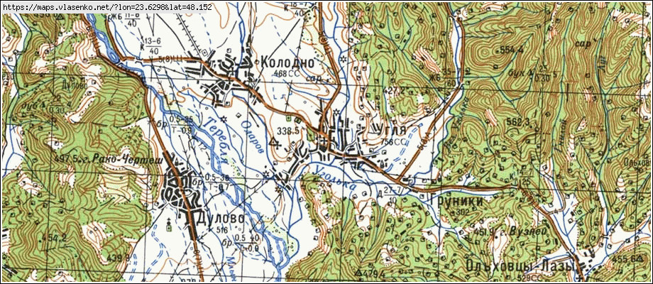 Карта УГЛЯ, Закарпатська область, Тячівський район