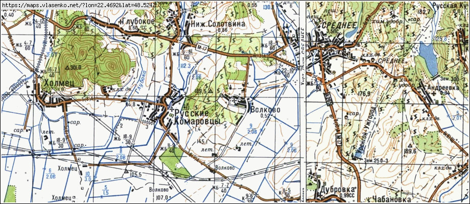Карта ВОВКОВЕ, Закарпатська область, Ужгородський район
