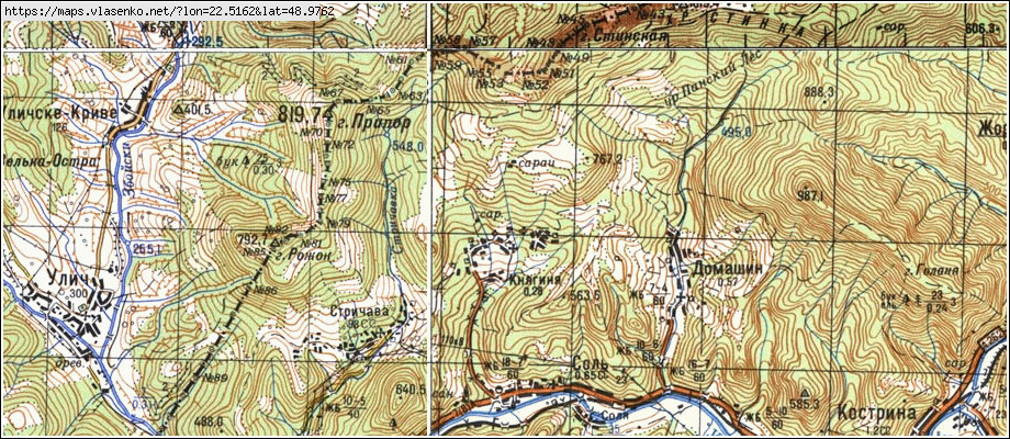 Карта КНЯГИНЯ, Закарпатська область, Великоберезнянський район