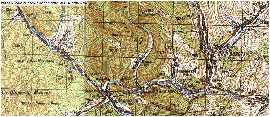 Карта ЯЛОВЕ, Закарпатська область, Воловецький район