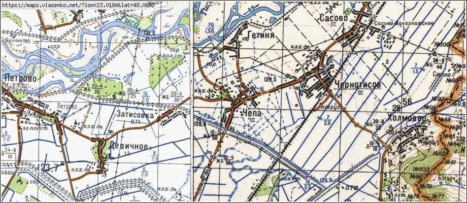 Карта ЧЕПА, Закарпатська область, Виноградівський район