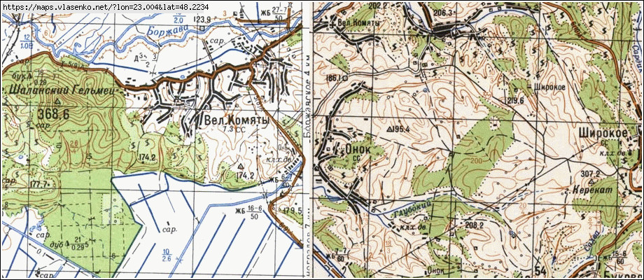 Карта ОНОК, Закарпатська область, Виноградівський район