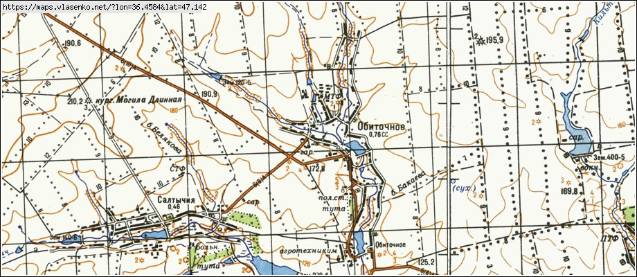 Карта ОБІТОЧНЕ, Запорізька область, Чернігівський район