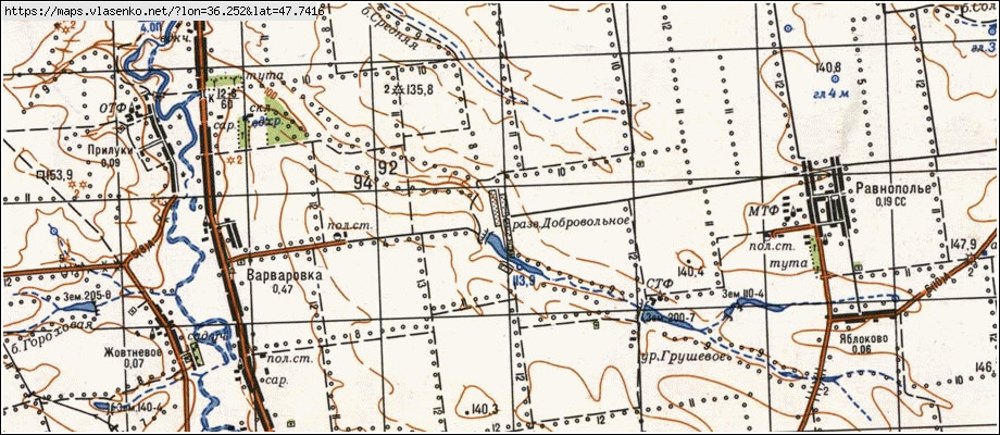 Карта ДОБРОВІЛЬНЕ, Запорізька область, Гуляйпільський район
