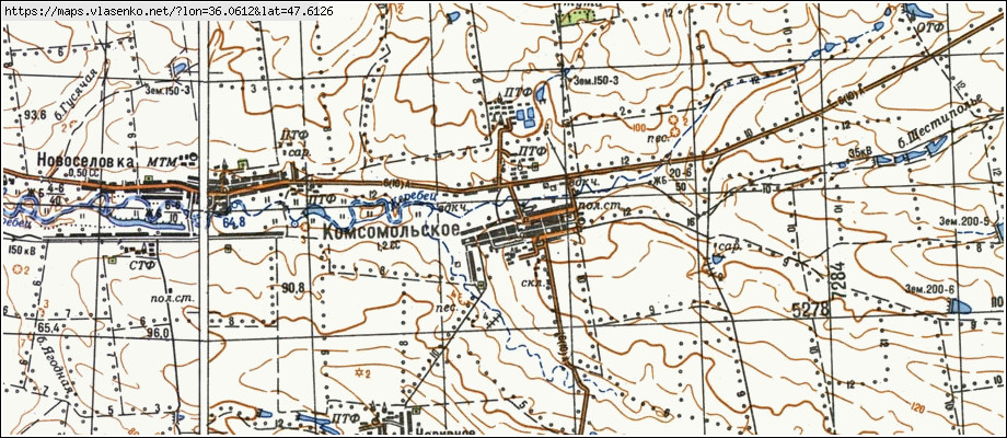 Карта КОМСОМОЛЬСЬКЕ, Запорізька область, Гуляйпільський район
