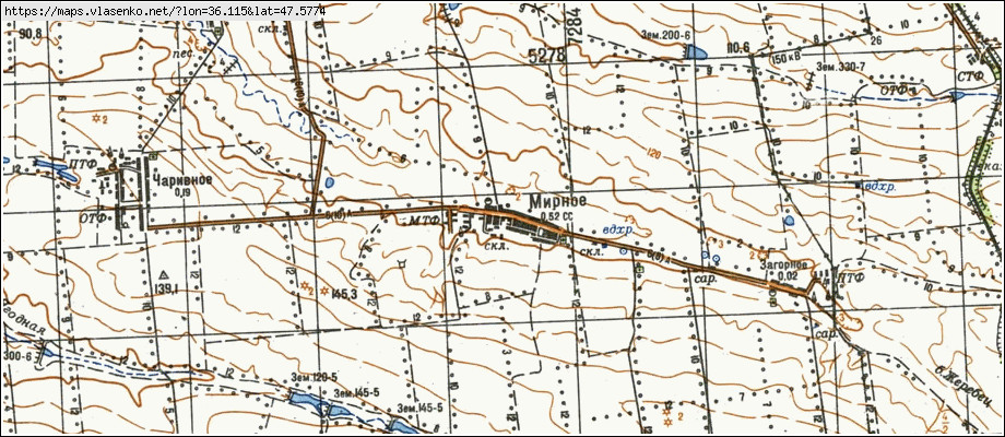 Карта МИРНЕ, Запорізька область, Гуляйпільський район
