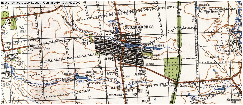 Карта ВОЗДВИЖІВКА, Запорізька область, Гуляйпільський район
