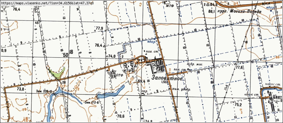 Карта ЗАПОВІТНЕ, Запорізька область, Кам'янсько-дніпровський район