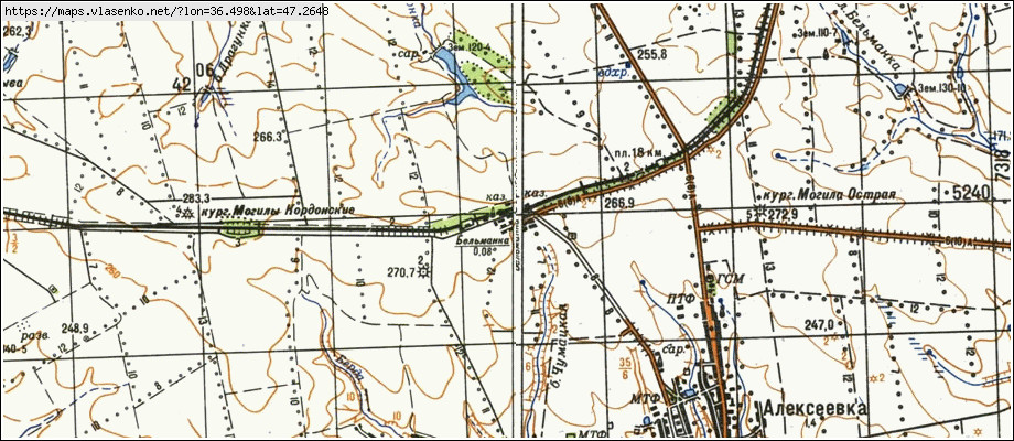 Карта БІЛЬМАНКА, Запорізька область, Куйбишевський район