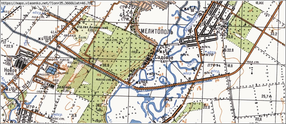 Карта САДОВЕ, Запорізька область, Мелітопольський район