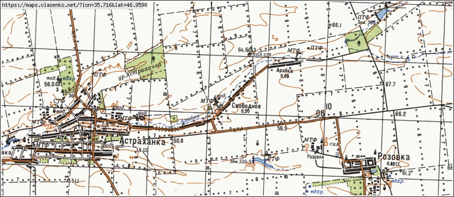 Карта СВОБОДНЕ, Запорізька область, Мелітопольський район