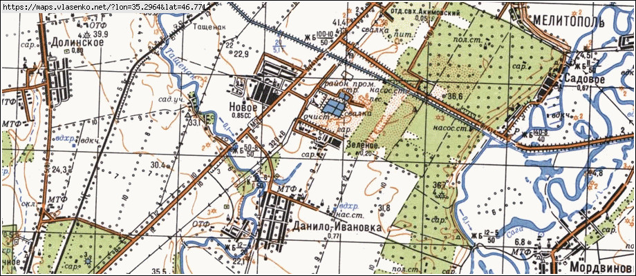 Карта ЗЕЛЕНЕ, Запорізька область, Мелітопольський район