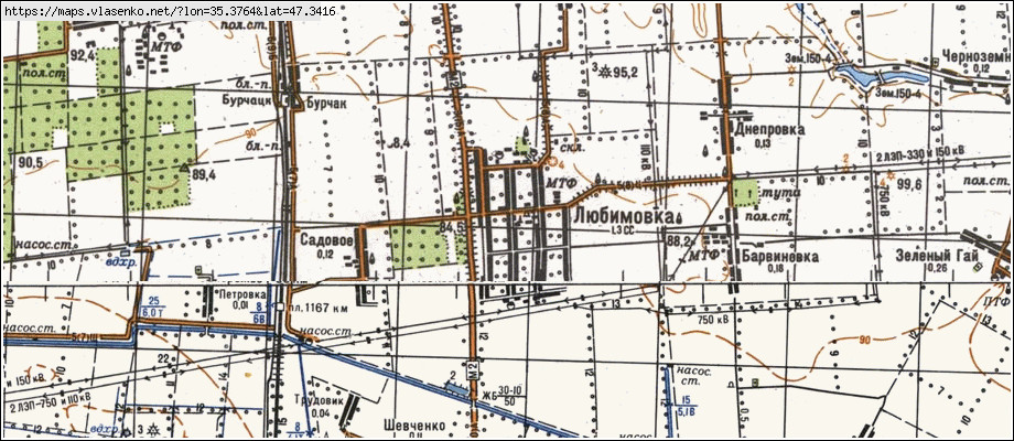 Карта ЛЮБИМІВКА, Запорізька область, Михайлівський район