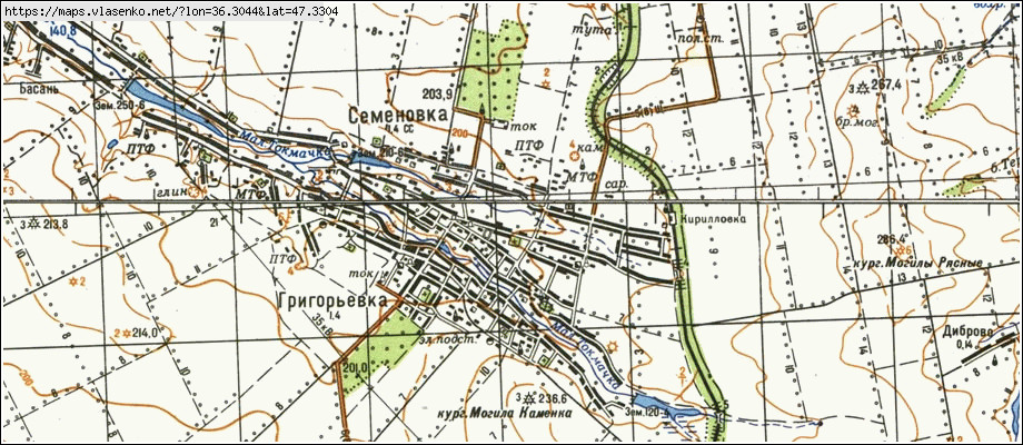 Карта СЕМЕНІВКА, Запорізька область, Пологівський район