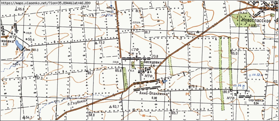 Карта БЕСІДІВКА, Запорізька область, Приазовський район
