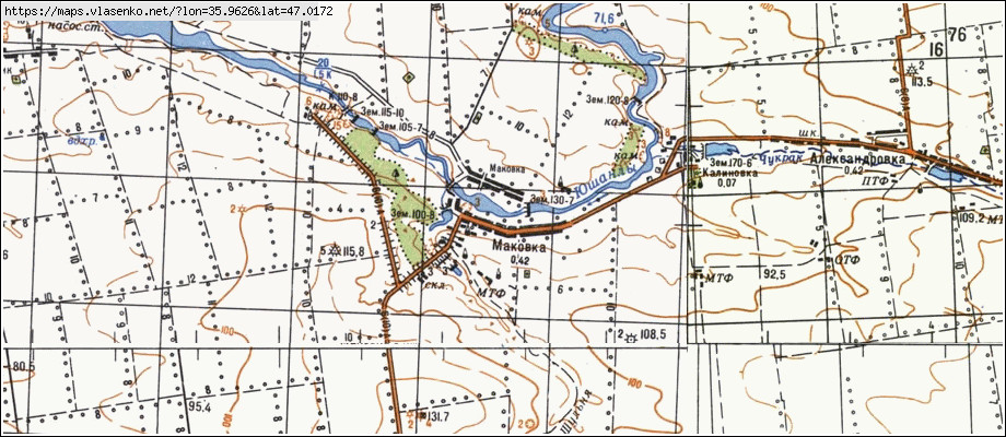 Карта МАКІВКА, Запорізька область, Приазовський район
