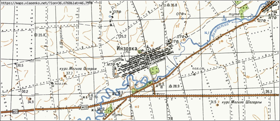 Карта ІНЗІВКА, Запорізька область, Приморський район