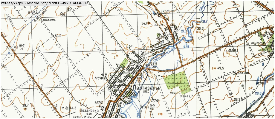 Карта ПАРТИЗАНИ, Запорізька область, Приморський район