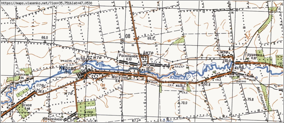 Карта РОЗКІШНЕ, Запорізька область, Токмацький район