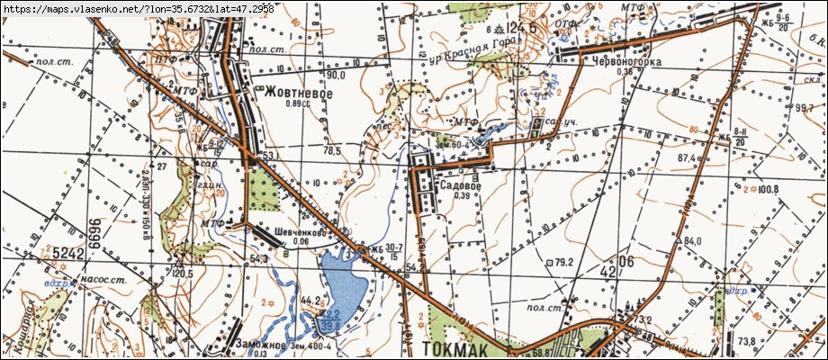 Карта САДОВЕ, Запорізька область, Токмацький район