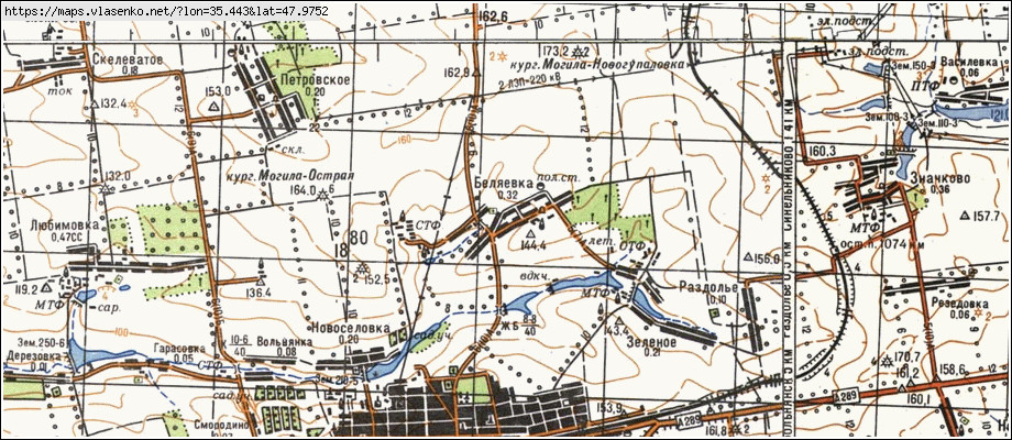 Карта БІЛЯЇВКА, Запорізька область, Вільнянський район