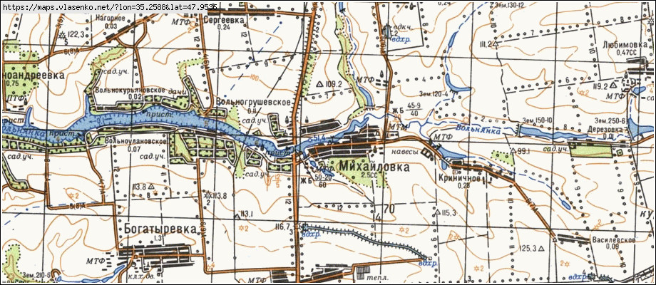 Карта МИХАЙЛІВКА, Запорізька область, Вільнянський район