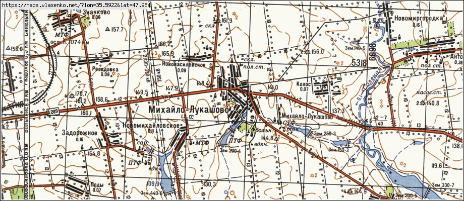 Карта МИХАЙЛО-ЛУКАШЕВЕ, Запорізька область, Вільнянський район