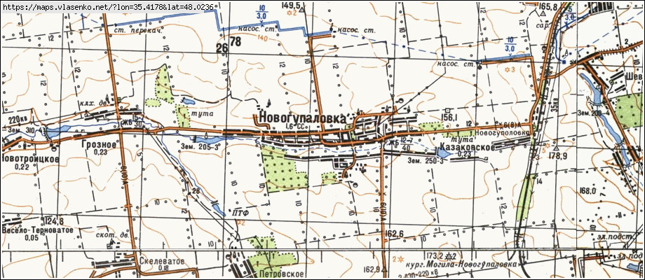 Карта НОВОГУПАЛІВКА, Запорізька область, Вільнянський район