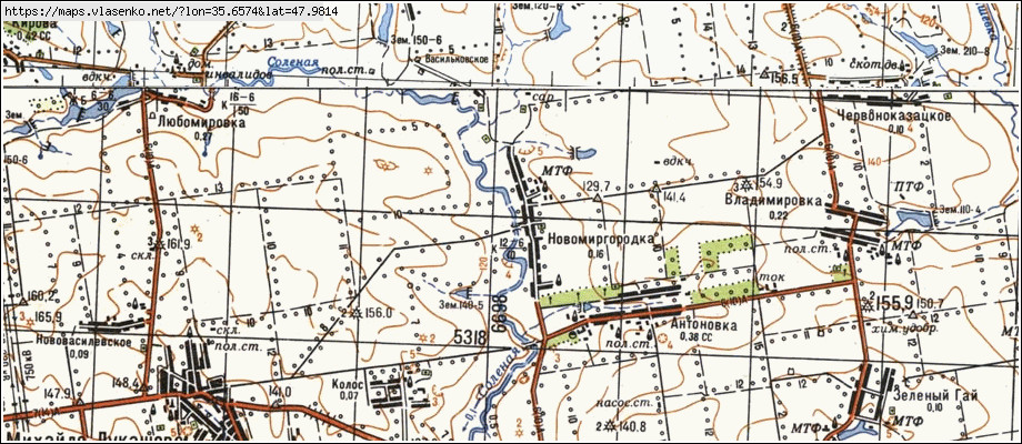 Карта НОВОМИРГОРОДКА, Запорізька область, Вільнянський район