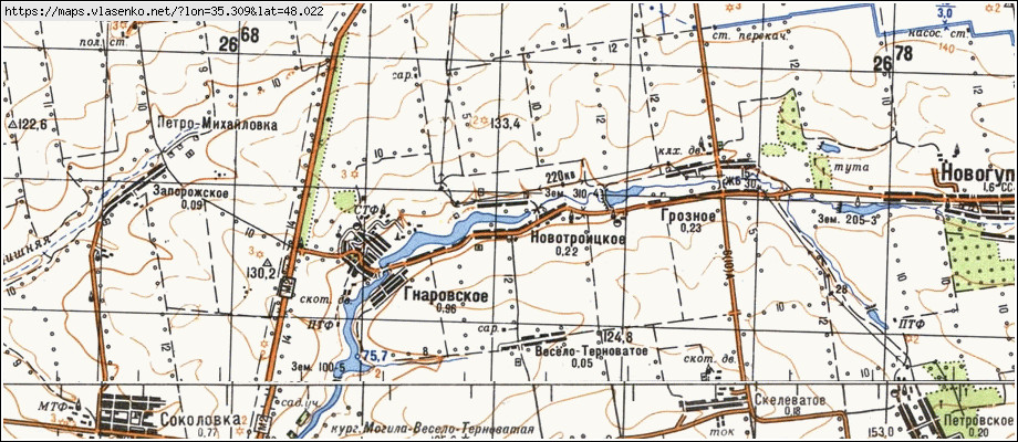 Карта НОВОТРОЇЦЬКЕ, Запорізька область, Вільнянський район