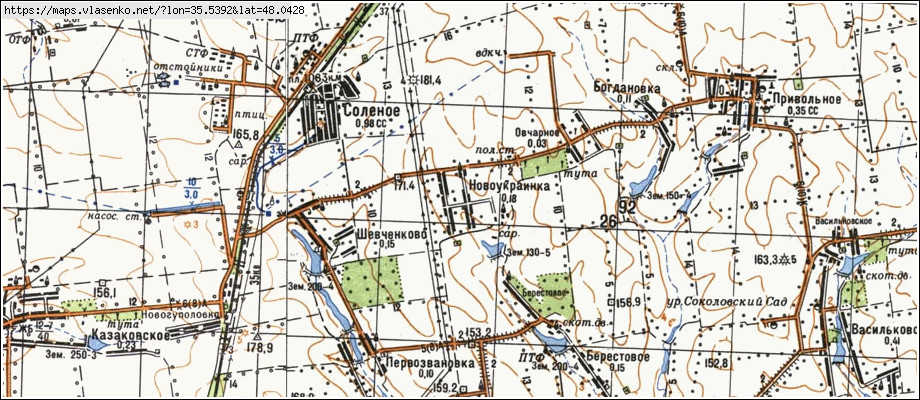 Карта НОВОУКРАЇНКА, Запорізька область, Вільнянський район