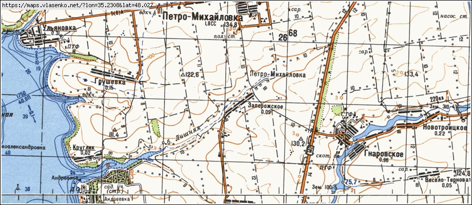 Карта ЗАПОРІЗЬКЕ, Запорізька область, Вільнянський район