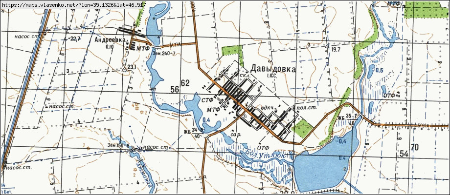 Карта ДАВИДІВКА, Запорізька область, Якимівський район