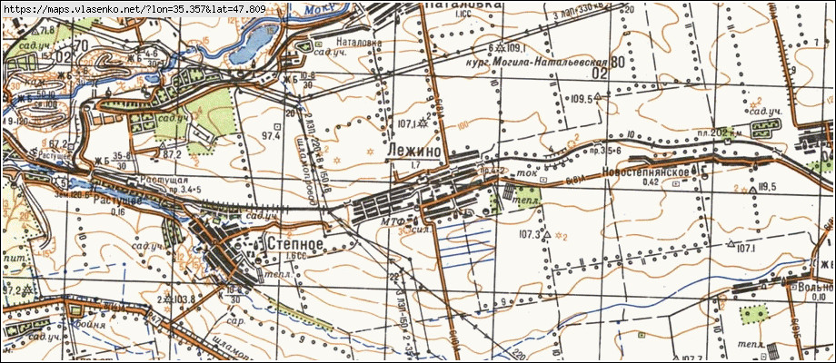 Карта ЛЕЖИНЕ, Запорізька область, Запорізький район
