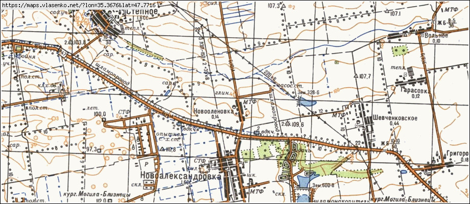 Карта НОВООЛЕНІВКА, Запорізька область, Запорізький район