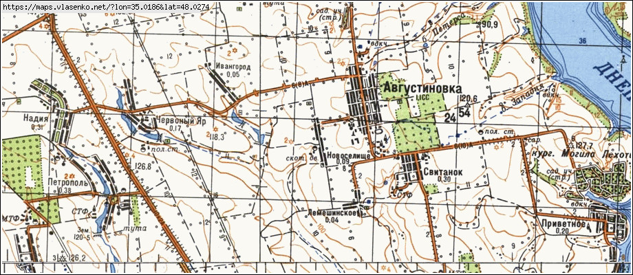 Карта НОВОСЕЛИЩЕ, Запорізька область, Запорізький район
