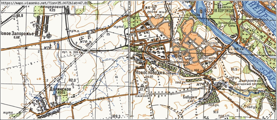 Карта НОВОСЛОБІДКА, Запорізька область, Запорізький район