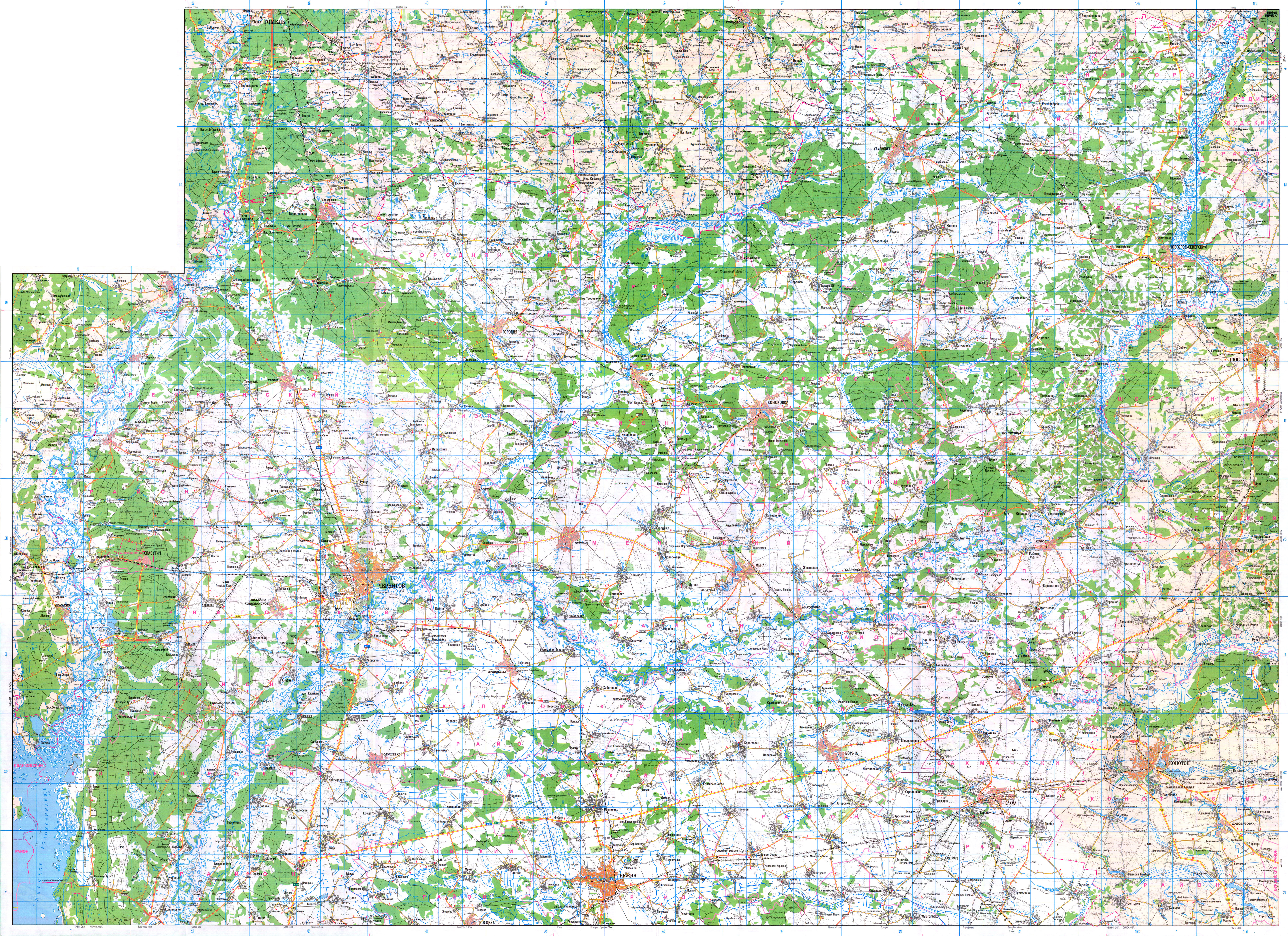 Топографические карты областей Украины 1:200000, приблизительно 2006 года